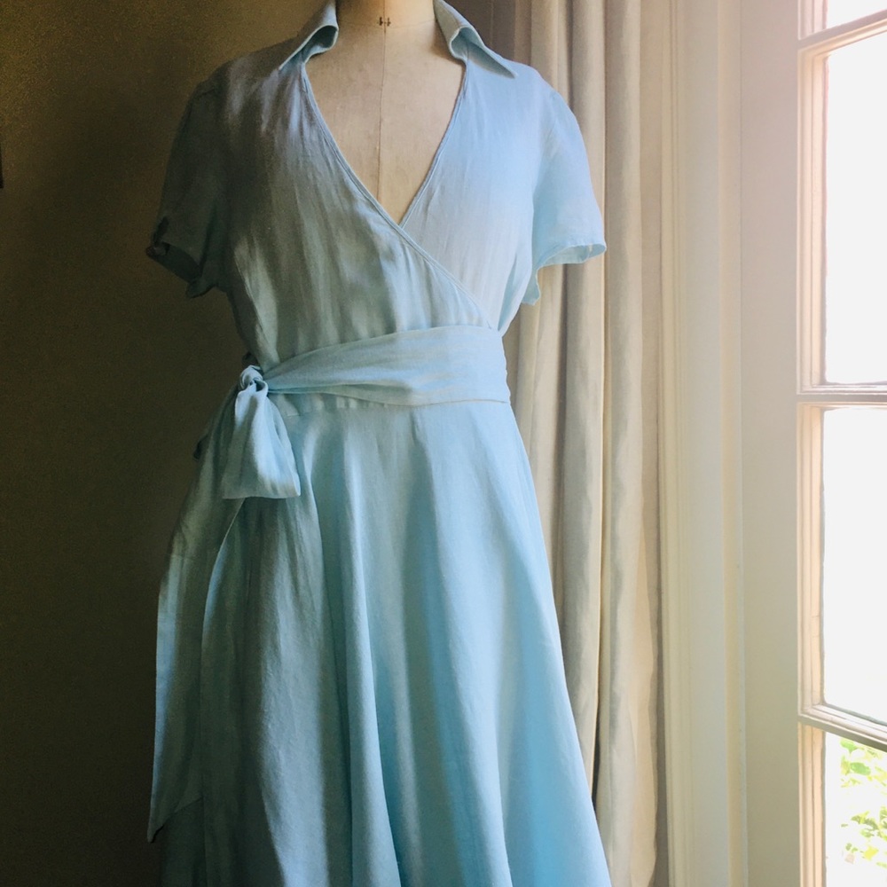 Linen wrap dress
